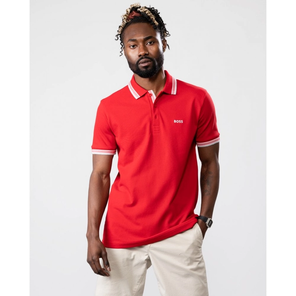 Hugo Boss Green Paddy Curved Mens Polo - Red - Size 2XL